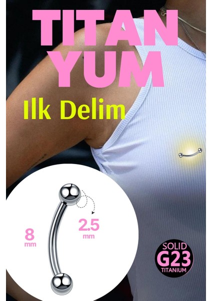 Titanyum Banana Piercing Kıkırdak Kulak Tragus Snug Daith Rook Surface Forward Helix Flat Nipple Conch Kaş