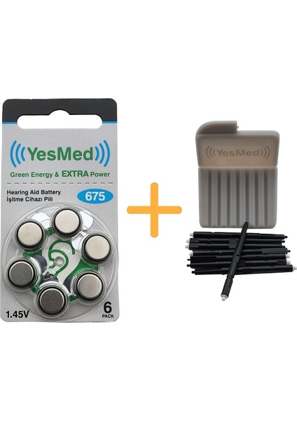 Extra Power 675 Numara Işitme Cihazı Pili 1 Paket 6 Adet Pil + Yesmed Waxstop Filtre