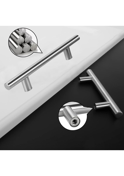 Mobilya Mutfak Çekmece Dolap Kapak Kulpu Kulbu 192 mm Inox Metal Kulp