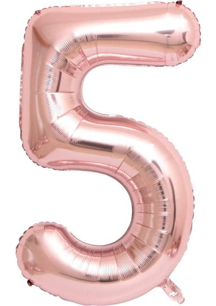 5 Rose Gold Rakam Folyo Balon 80 cm
