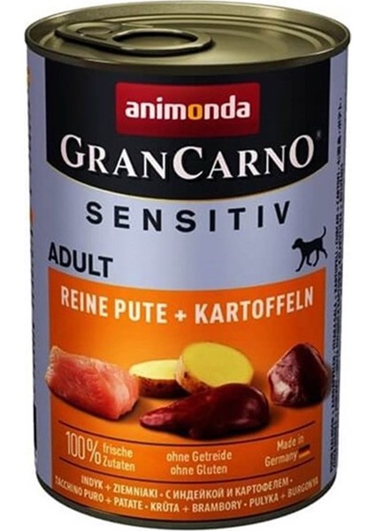 Gran Carno Sensitive Hindili Ve Patatesli Yetişkin Köpek Konservesi 400 Gr