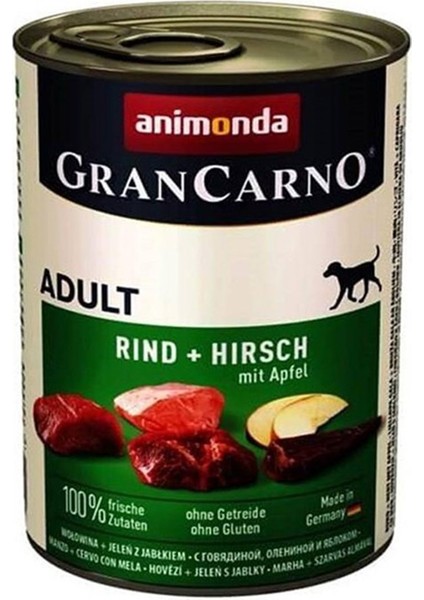 Gran Carno Sığır Etli Geyik ve Elmalı Yetişkin Köpek Konservesi 400 gr