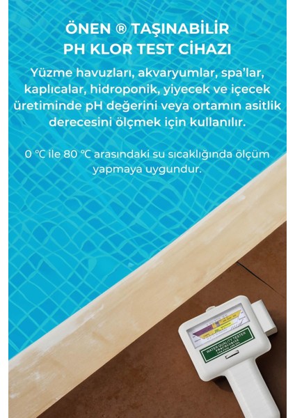 Taşınabilir Havuz Su Kalitesi Test Cihazı Havuz Ph ve Klor Ölçer indirimleri