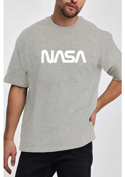 Nasa Baskılı Siyah Tshirt