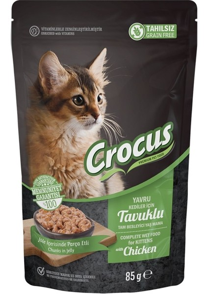 Tahılsız Yavru Kedi Tavuklu Jöleli Pouch Yaş Mama 85 G