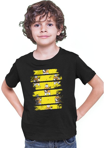 Gitar Çalan Ayı Siyah Unisex Çocuk Tişört T-Shirt modelleri