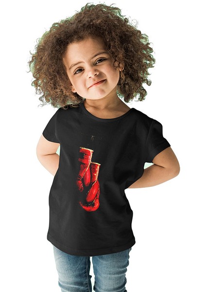 Kick Boks Eldivenleri Siyah Unisex Çocuk Tişört T-Shirt fiyatları