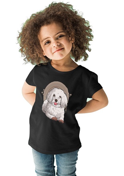 Siyah Poodle Kaniş Siyah Unisex Çocuk Tişört T-Shirt fiyatları