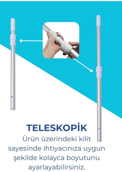 Çok Amaçlı Teleskopik Havuz Temizlik Sopası