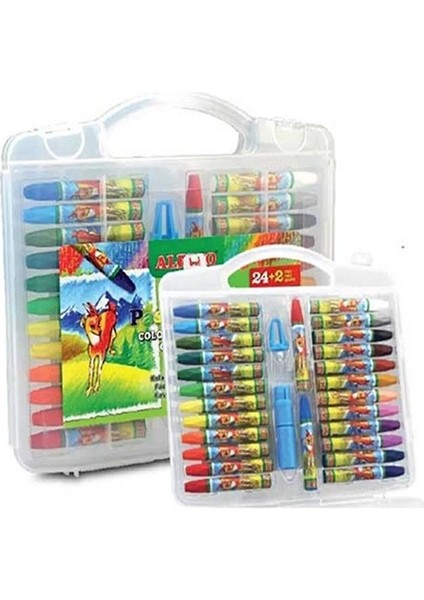 24 Renk Pastel Boya Plastik Çantalı 24 Lü 1 Paket 24 Renk Alpino Pastel Boya