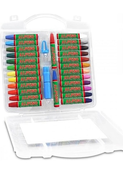 24 Renk Pastel Boya Plastik Çantalı 24 Lü 1 Paket 24 Renk Alpino Pastel Boya