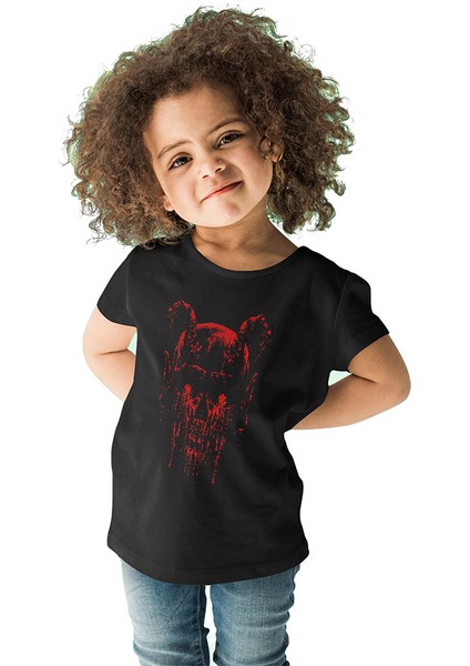 Şeytan Kurukafa Siyah Unisex Çocuk Tişört T-Shirt fiyatları