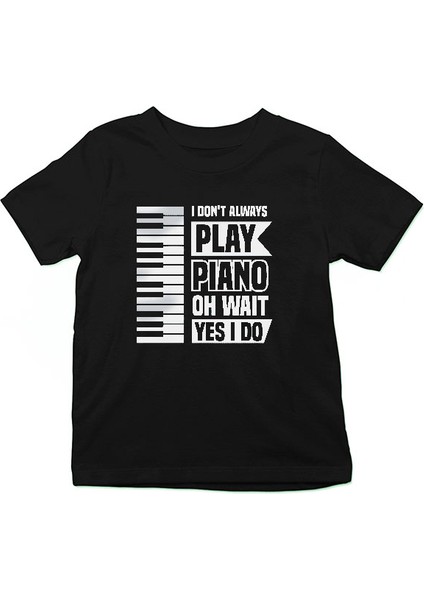 Piyanist Siyah Unisex Çocuk Tişört T-Shirt