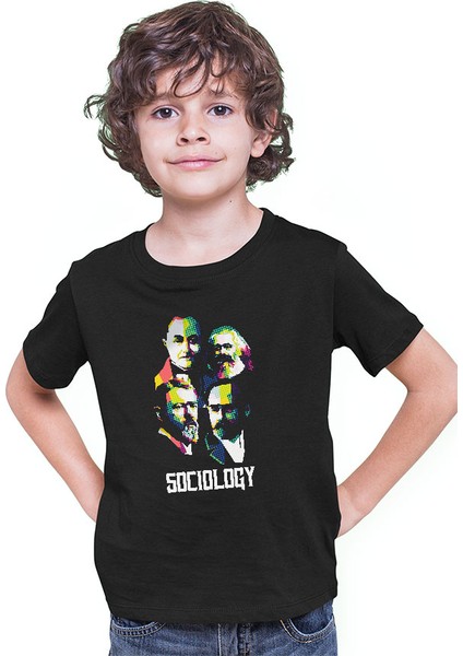 Sosyologlar Siyah Unisex Çocuk Tişört T-Shirt modelleri