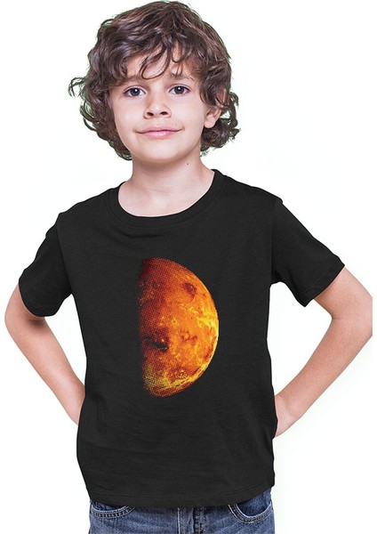 Mars Siyah Unisex Çocuk Tişört T-Shirt modelleri