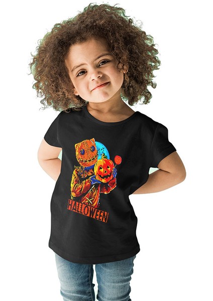 Cadılar Bayramı-Halloween Siyah Unisex Çocuk Tişört T-Shirt fiyatları