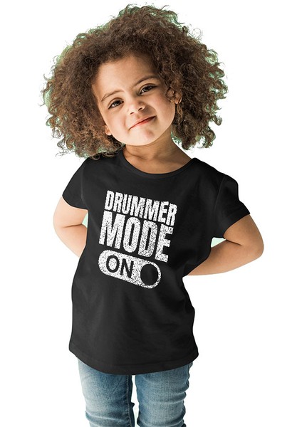 Bateri Modu Açık Siyah Unisex Çocuk Tişört T-Shirt fiyatları