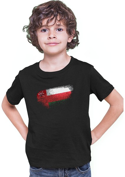 Umman - Oman Siyah Unisex Çocuk Tişört T-Shirt modelleri