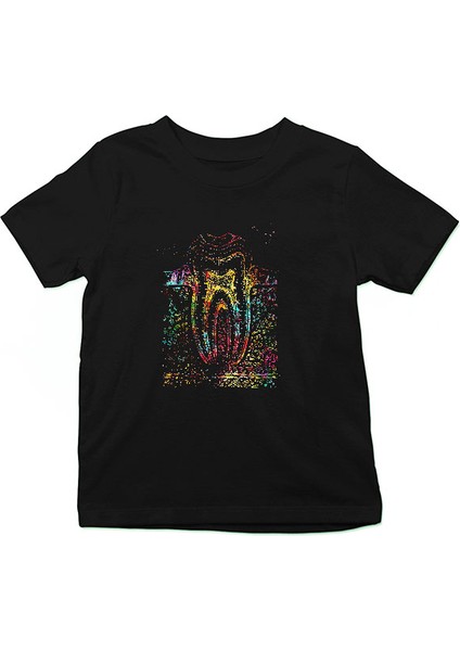 Diş Diyagramı Diş Hekimi Siyah Unisex Çocuk Tişört T-Shirt