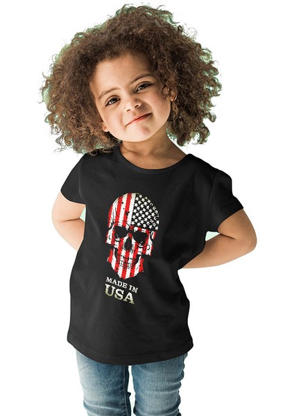 Abd Kurukafa Siyah Unisex Çocuk Tişört T-Shirt fiyatları