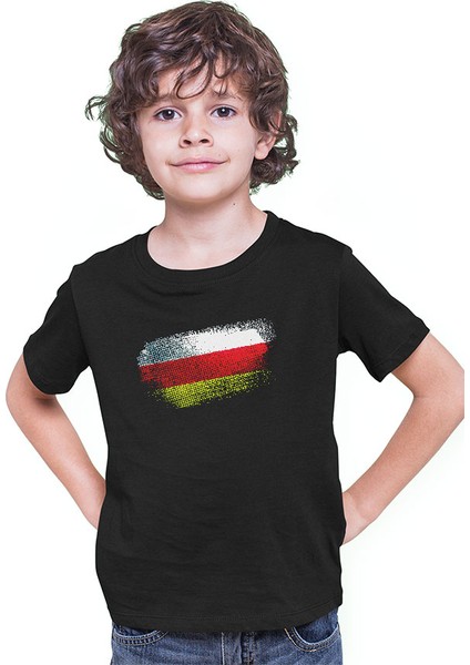 Güney Osetya - South Ossetia Siyah Unisex Çocuk Tişört T-Shirt modelleri