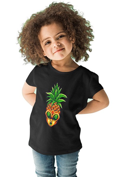 Ananas Alien Siyah Unisex Çocuk Tişört T-Shirt fiyatları