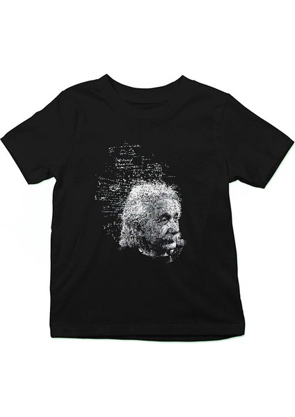 Albert Einstein Kuantum Mekaniği Siyah Unisex Çocuk Tişört T-Shirt