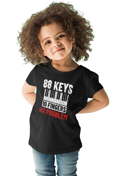 Piyanist Siyah Unisex Çocuk Tişört T-Shirt fiyatları