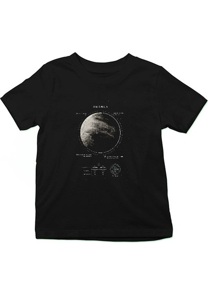 Uranüs Fiziksel Özellikleri Siyah Unisex Çocuk Tişört T-Shirt