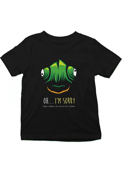 Iguana Siyah Unisex Çocuk Tişört T-Shirt