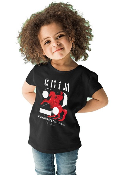 29 Ekim Cumhuriyet Bayramı Siyah Unisex Çocuk Tişört T-Shirt fiyatları