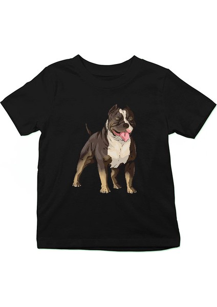 Asil Pitbull Siyah Unisex Çocuk Tişört T-Shirt