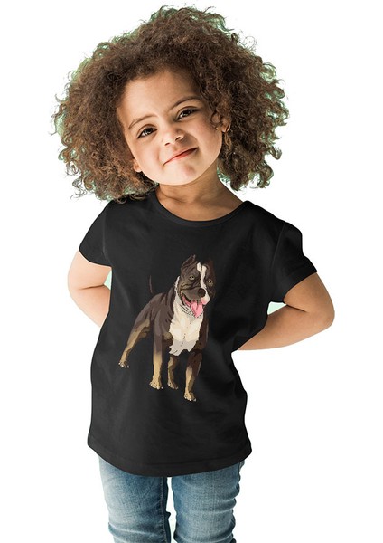 Asil Pitbull Siyah Unisex Çocuk Tişört T-Shirt fiyatları