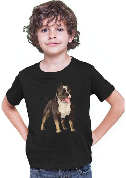 Asil Pitbull Siyah Unisex Çocuk Tişört T-Shirt modelleri