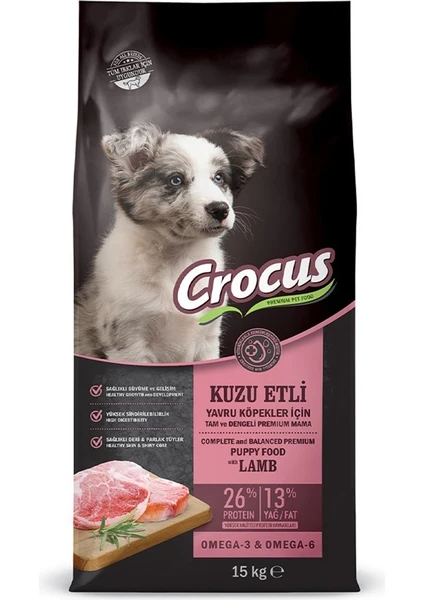 Kuzu Etli Pirinçli Yavru Köpek Maması 15 Kg