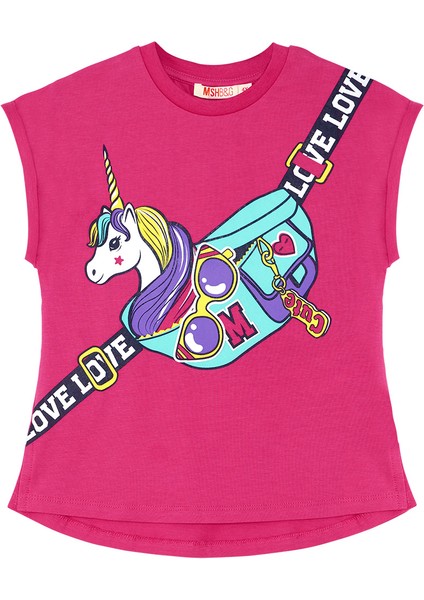 Unicorn Çantalı Kız Çocuk T-shirt Takım indirimleri