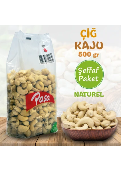 Paşa Kuruyemiş Çiğ Kaju Fıstığı 500 gr Naturel (1. Kalite)