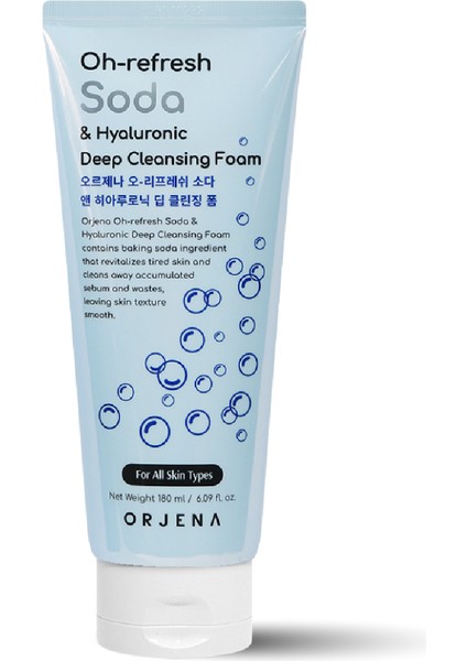 Oh-refresh Soda & Hyaluronic Deep Cleansıng Foam - Yaşlanma Karşıtı - Nemlendirici Yüz Temizleme Köpüğü 180ml