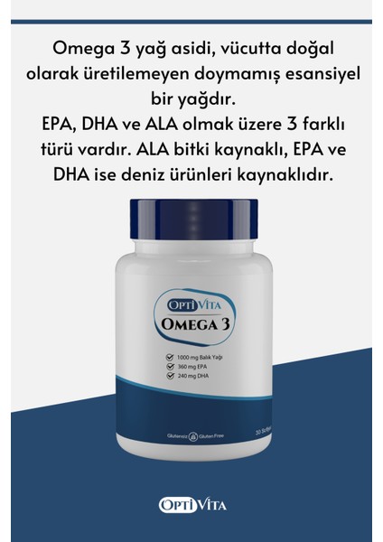 Omega 1000 Mg Balık Yağı, Epa + Dha 30 Kapsül Softjel