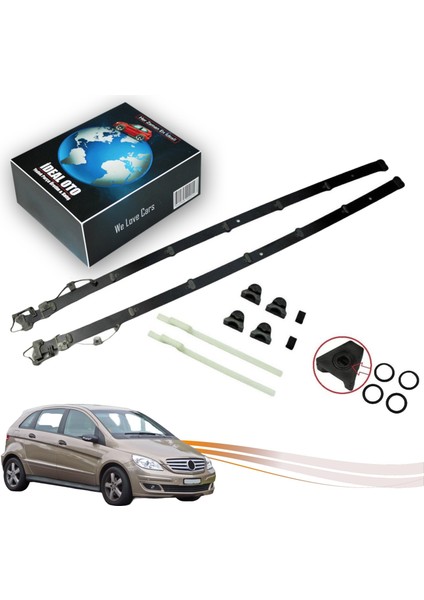 Mercedes W245 2005-2011 B150 B160 B170 B180 B200 B F-Cell Için Sunroof Kızak & Klips Kit