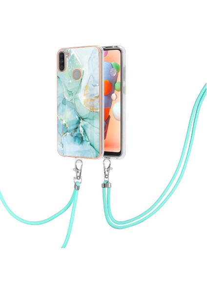 Samsung Galaxy A11 Mermer Tampon Anti-Scratch Yumuşak Crossbody (Yurt Dışından)