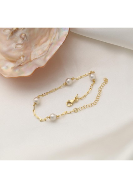 925 Ayar Gümüş Creamrose Tatlısu Incisi Bileklik-6.20mm fiyatları