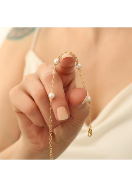 925 Ayar Gümüş Creamrose Tatlısu Incisi Bileklik-6.20mm modelleri
