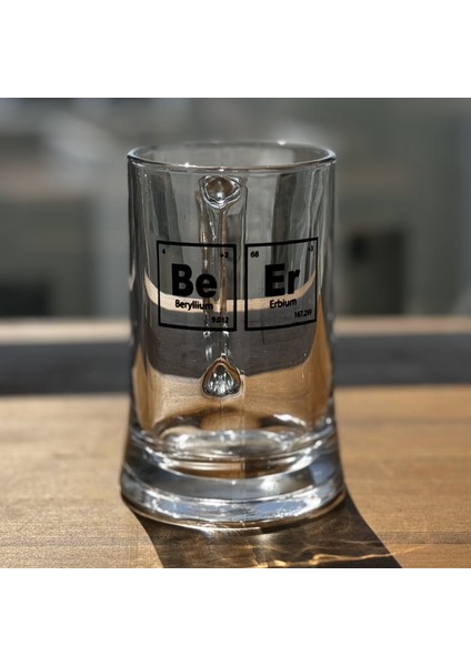 Beer - Element / Yazılı Paşabahçe Kulplu Bira Bardağı - 500 cc