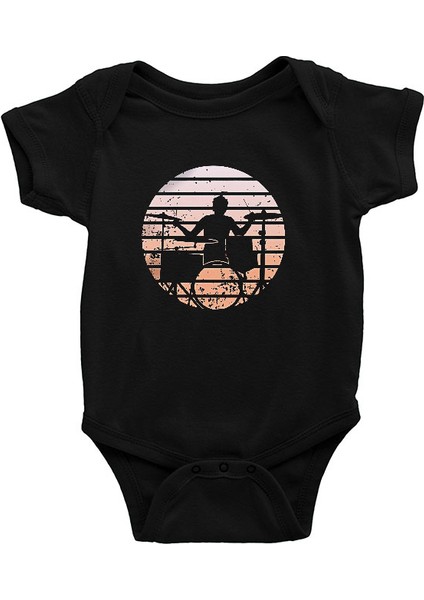 Bateri Siyah Unisex Bebek Body - Zıbın