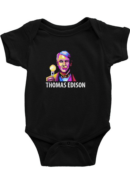 Edison Ampul Siyah Unisex Bebek Body - Zıbın