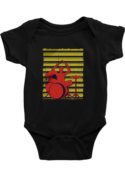 Bateri Siyah Unisex Bebek Body - Zıbın