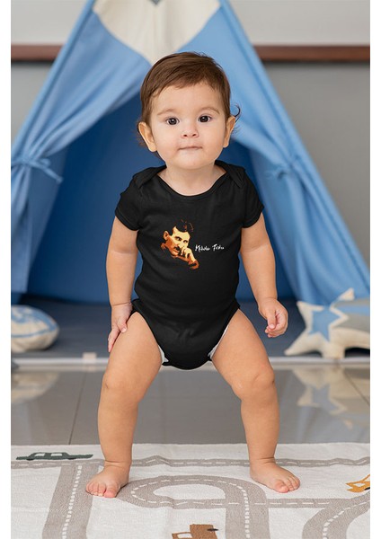 Nikola Tesla Portre Siyah Unisex Bebek Body - Zıbın fiyatları