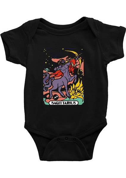 Yay Burcu Siyah Unisex Bebek Body - Zıbın