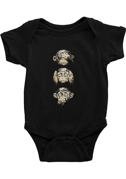 Görmedim Duymadım Bilmiyorum Siyah Unisex Bebek Body - Zıbın